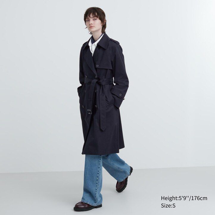 uniqlo trench womens jackets navy