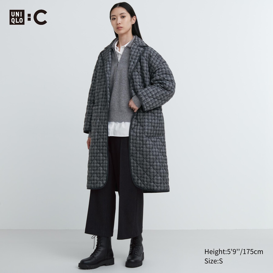 uniqlo warm padded oversized womens jackets grey