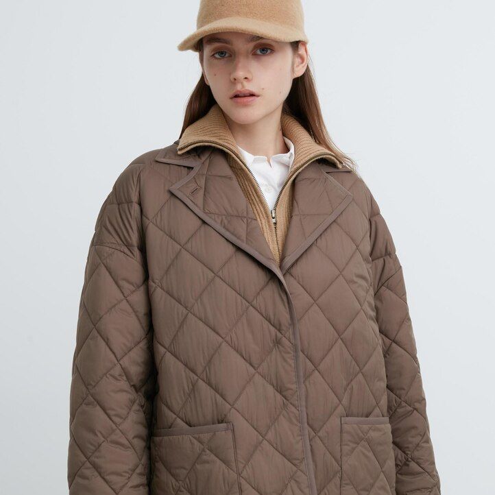 uniqlo warm padded oversized womens jackets grey