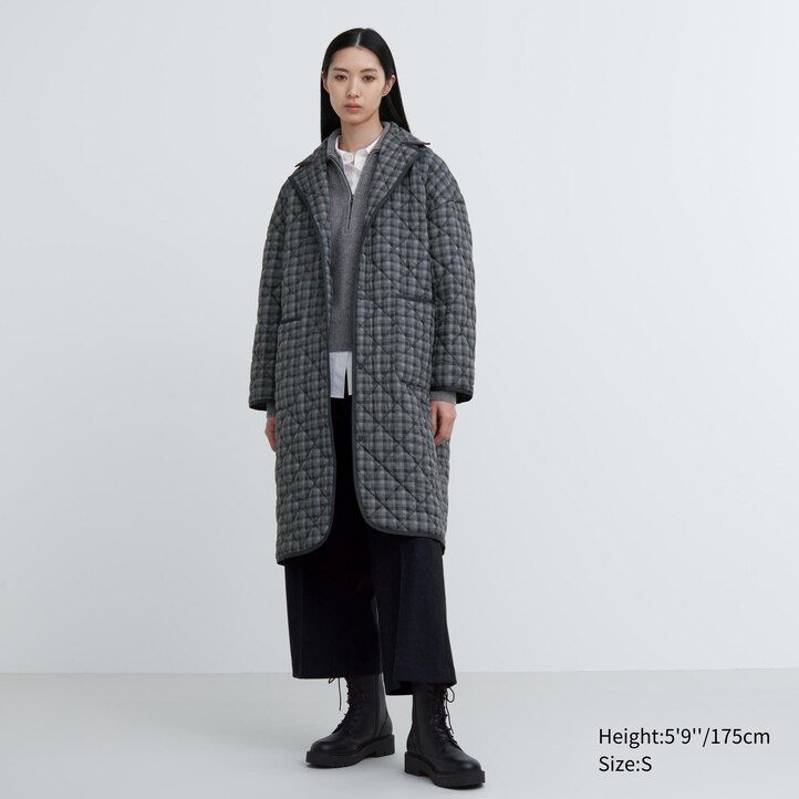 uniqlo warm padded oversized womens jackets grey