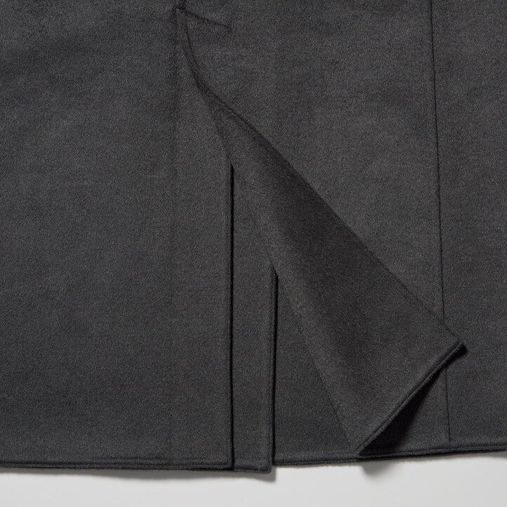 grey womens uniqlo wool blend oversized jackets