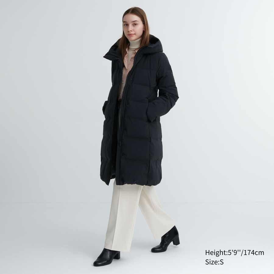 womens uniqlo seamless down jackets black