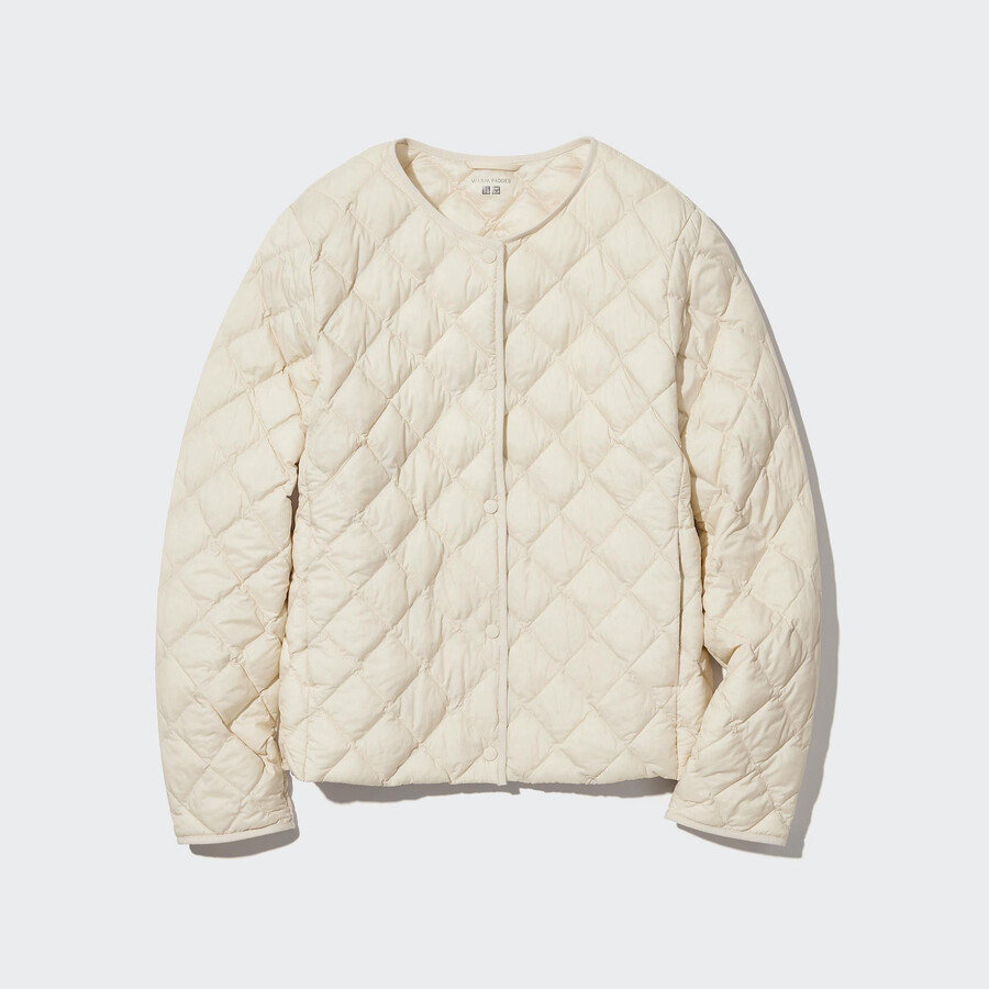 white womens uniqlo warm padded quilted jackets