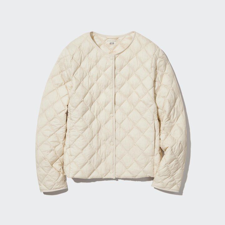 white womens uniqlo warm padded quilted jackets