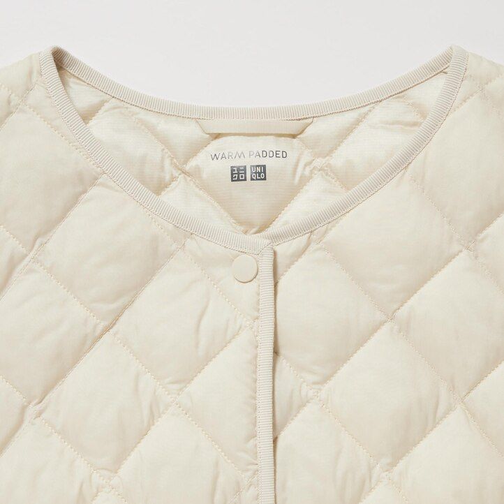 white womens uniqlo warm padded quilted jackets