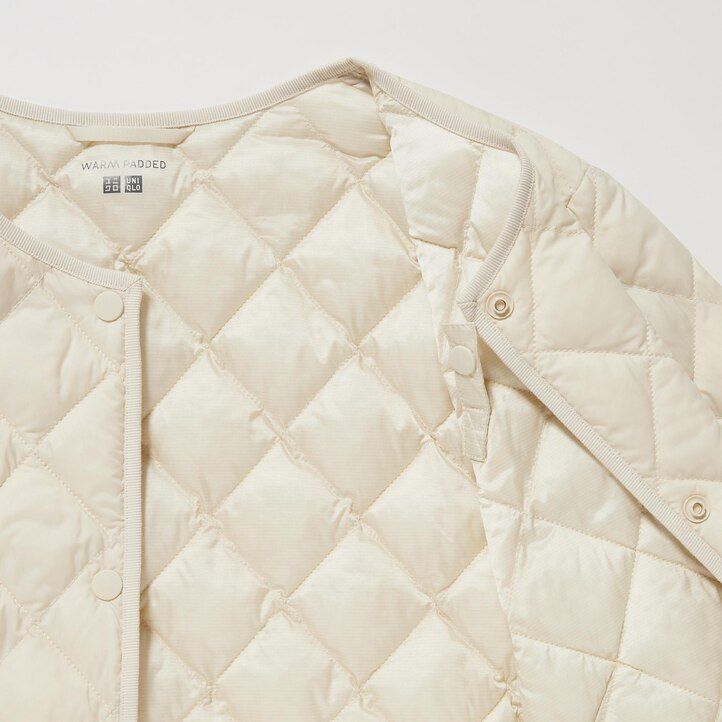 white womens uniqlo warm padded quilted jackets