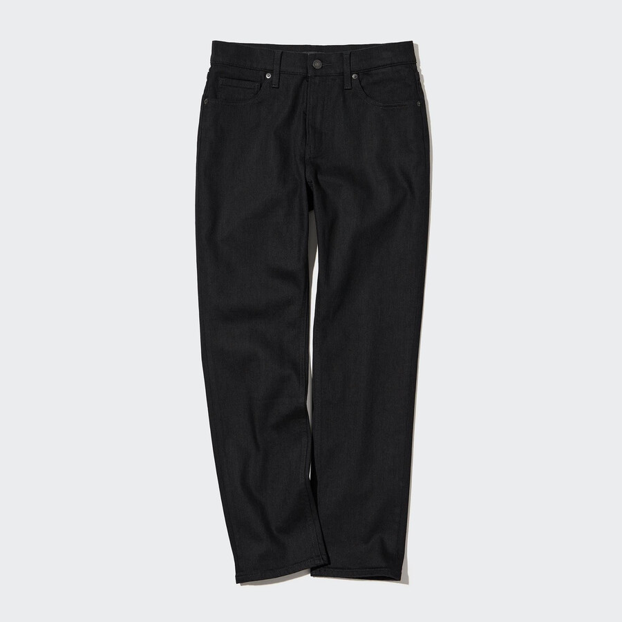 uniqlo slim fit straight leg ankle length womens jeans black