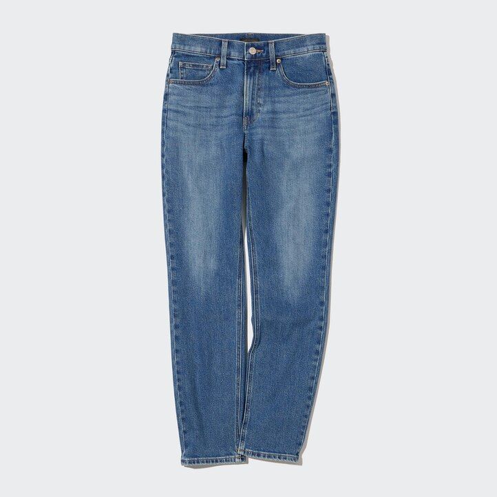 uniqlo slim fit straight leg ankle length womens jeans black