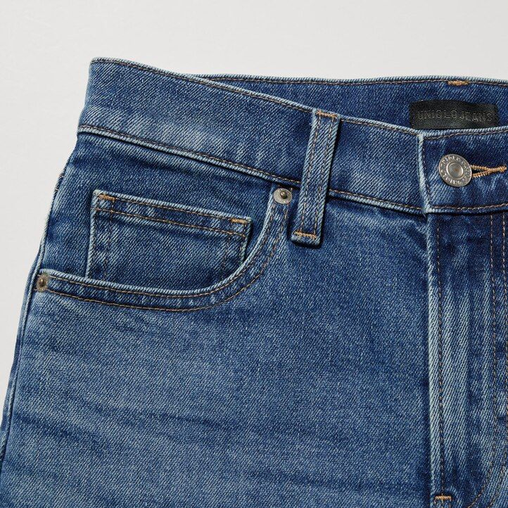uniqlo slim fit straight leg ankle length womens jeans black