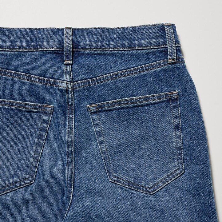uniqlo slim fit straight leg ankle length womens jeans black