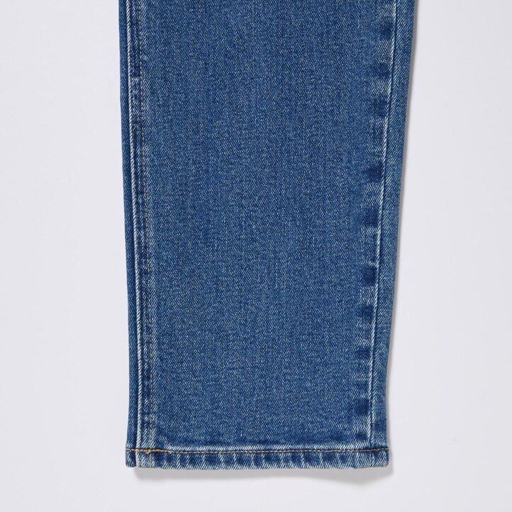womens uniqlo slim fit straight leg ankle length jeans blue