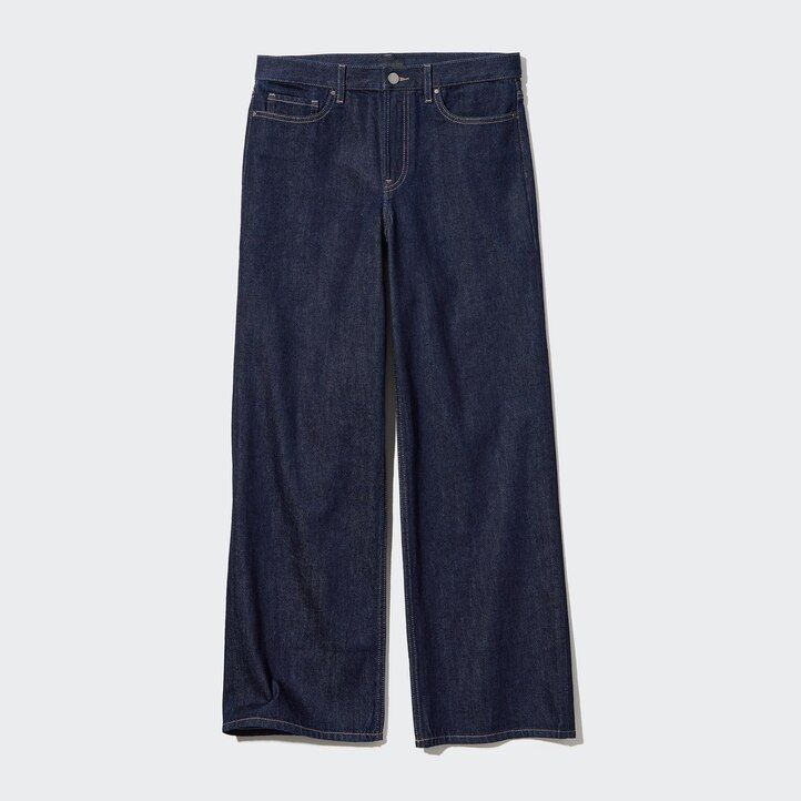 uniqlo low rise baggy fit womens jeans blue