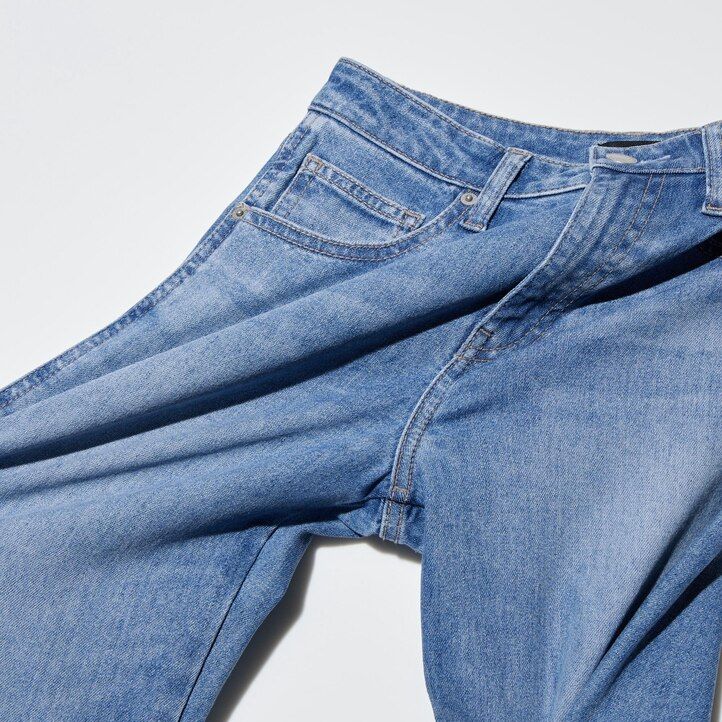 womens uniqlo slim fit straight leg ankle length jeans navy