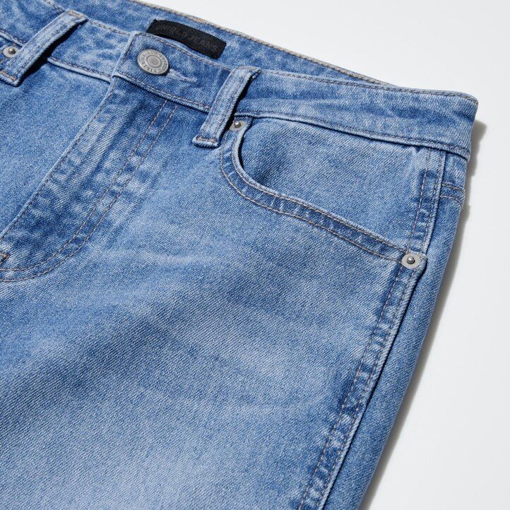 womens uniqlo slim fit straight leg ankle length jeans navy