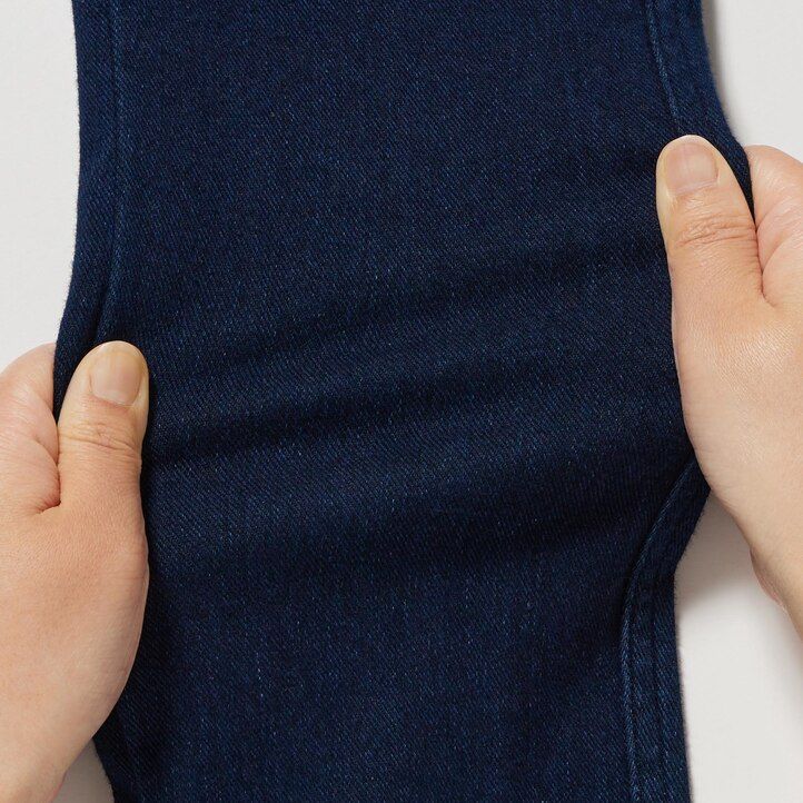 womens uniqlo ultra stretch high rise cropped jeans blue