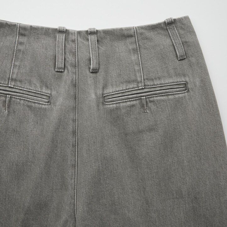 womens uniqlo straight leg jeans dark grey