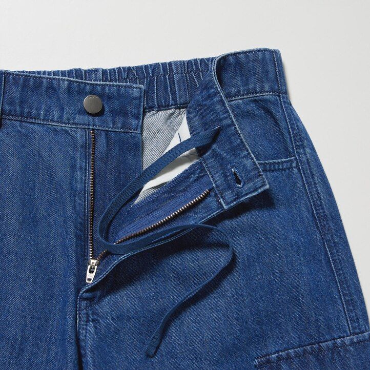uniqlo denim wide straight legrgo womens jeans blue
