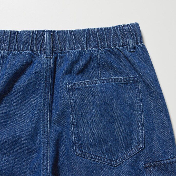 uniqlo denim wide straight legrgo womens jeans blue