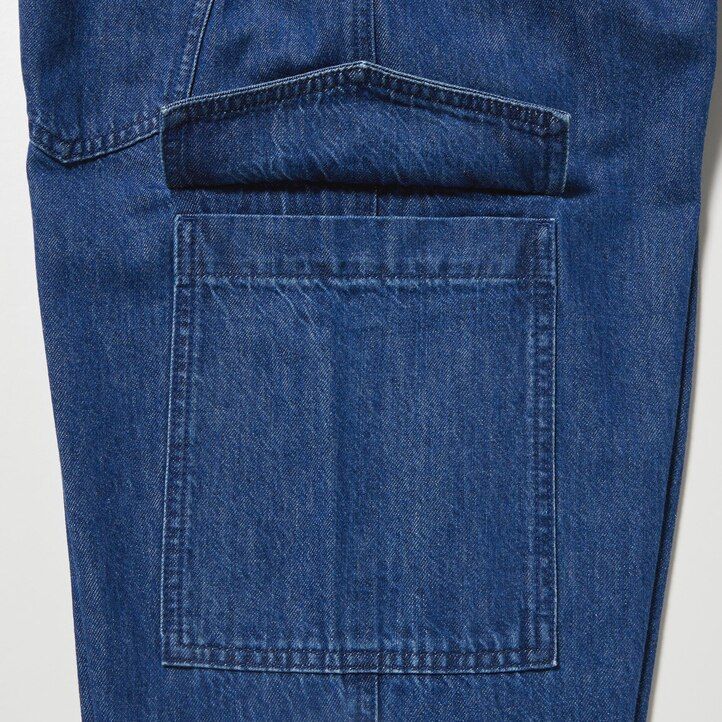 uniqlo denim wide straight legrgo womens jeans blue