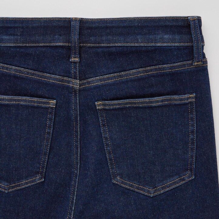 womens uniqlo ultra stretch high rise skinny fit jeans navy
