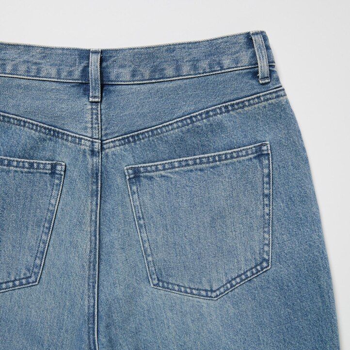 uniqlo wide leg tapered womens jeans grey