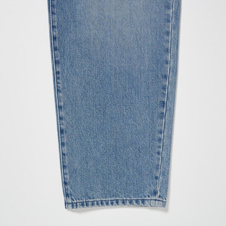 uniqlo wide leg tapered womens jeans grey