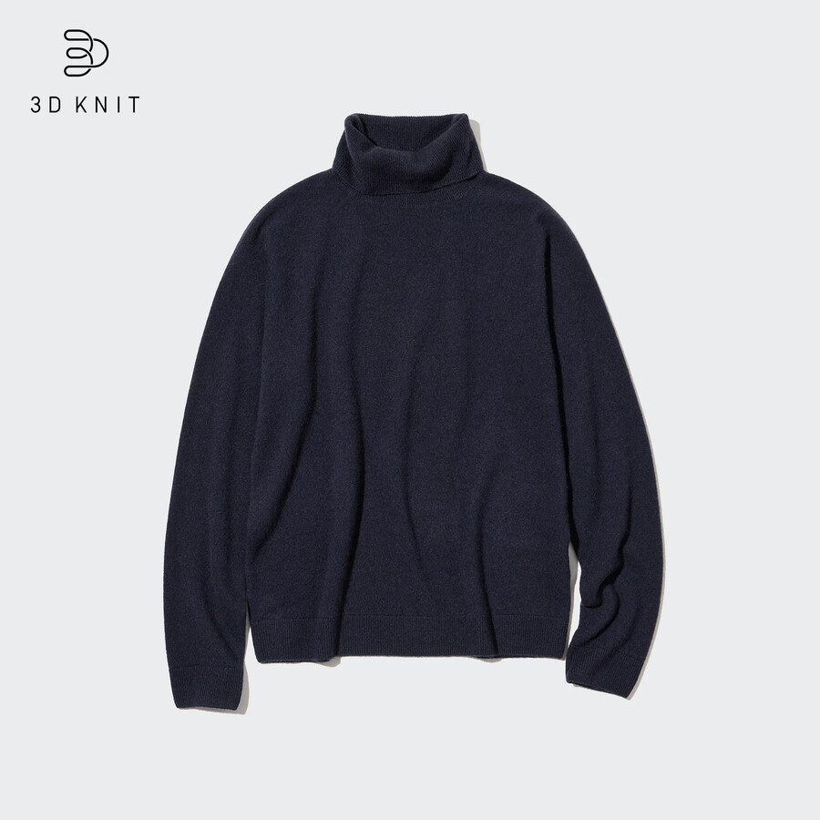 womens uniqlo 100pctshmere 3d knit seamless jumpers navy
