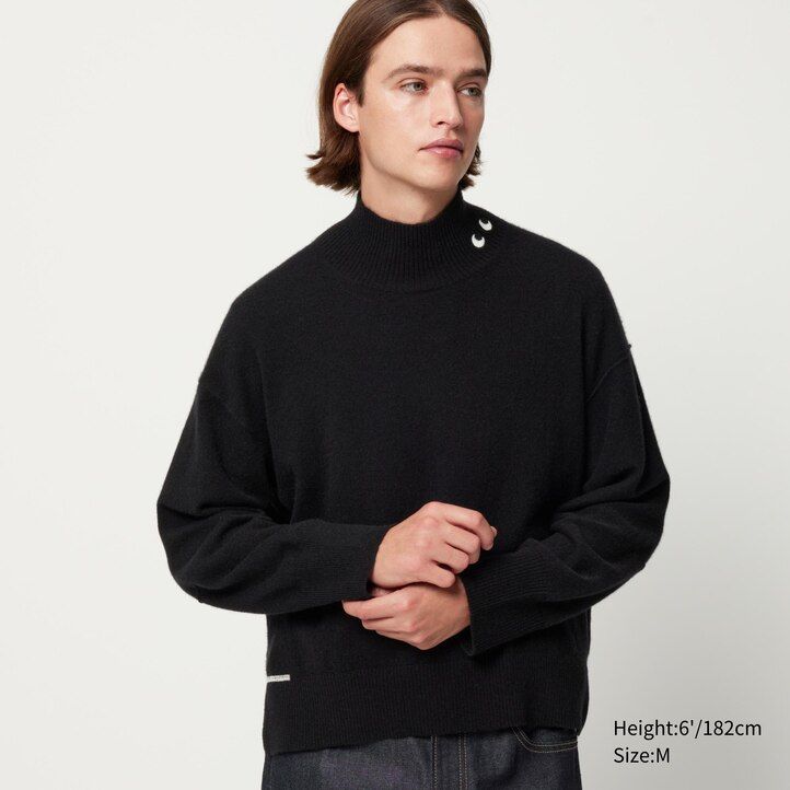 womens uniqlo 100pctshmere high neck jumpers black
