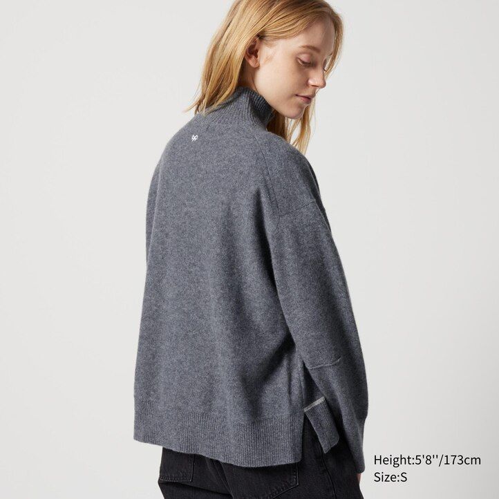 womens uniqlo 100pctshmere high neck jumpers black