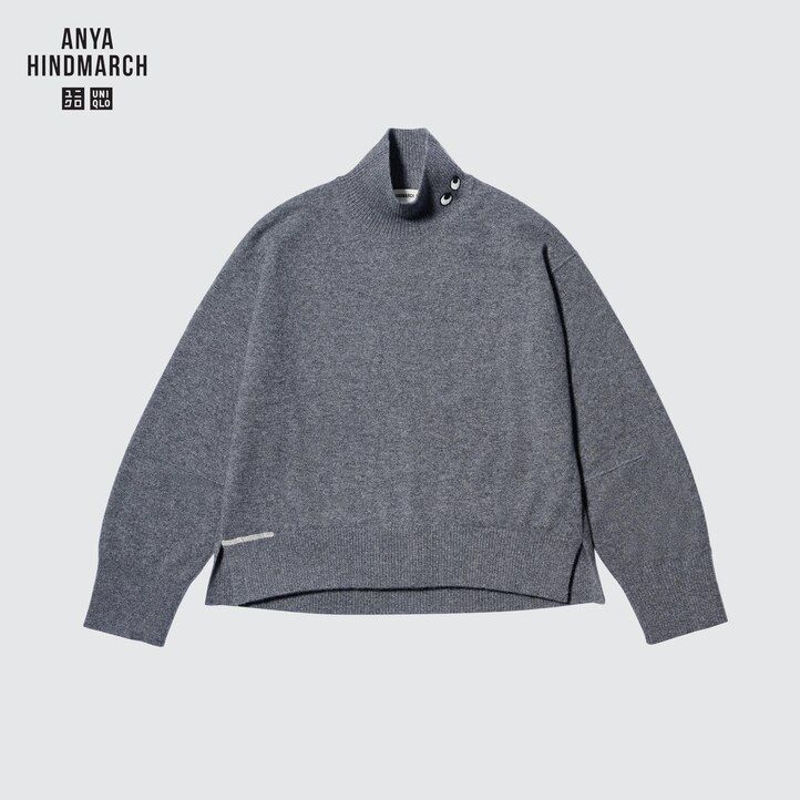 womens uniqlo 100pctshmere high neck jumpers black