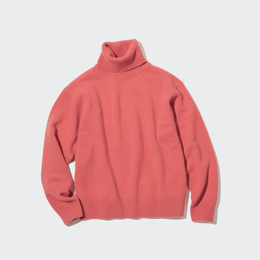 pink womens uniqlo 100pct lambswool jumpers