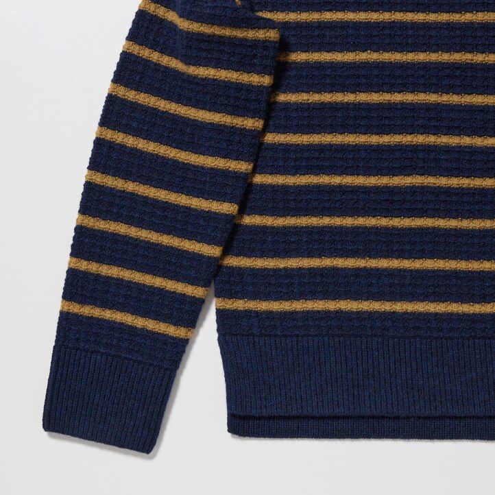 womens uniqlo lambswool striped jumpers navy