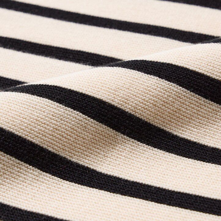 black uniqlo 3d knit seamless cotton striped crew neck womens jumpers