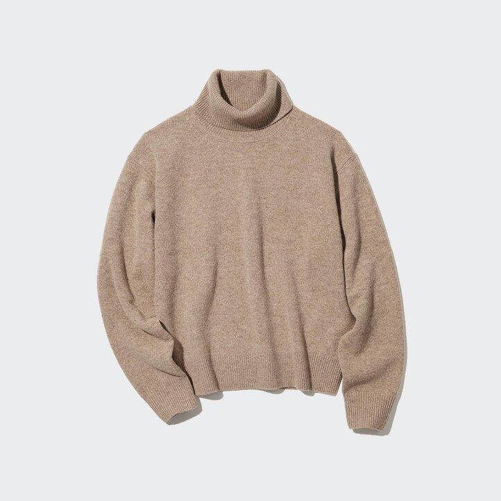 orange uniqlo premium lambswool womens jumpers