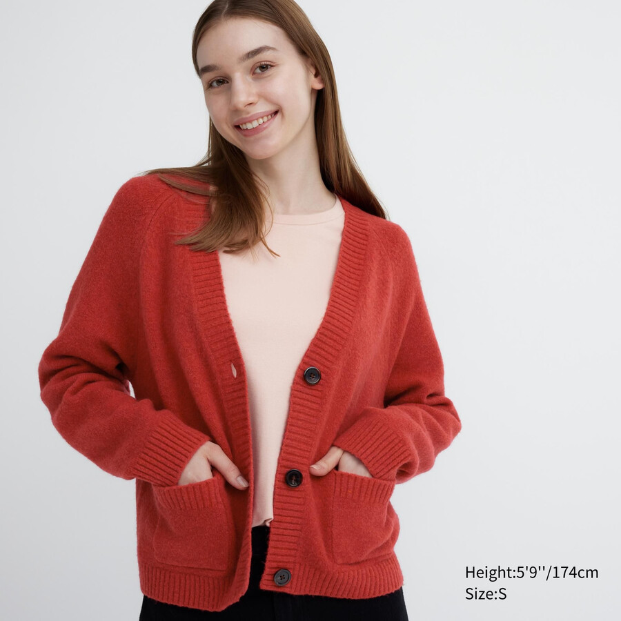 womens uniqlo souffle yarn jumpers red