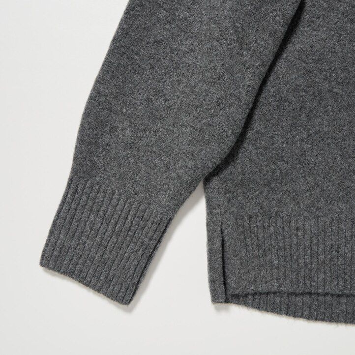 green womens uniqlo souffle yarn high neck jumpers