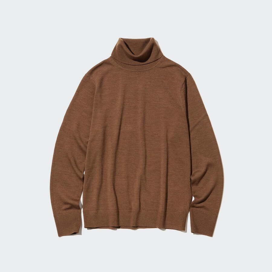 womens uniqlo 100pct extra fine merino jumpers brown
