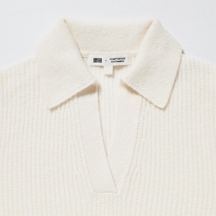 white womens uniqlo lambswool knitted jumpers