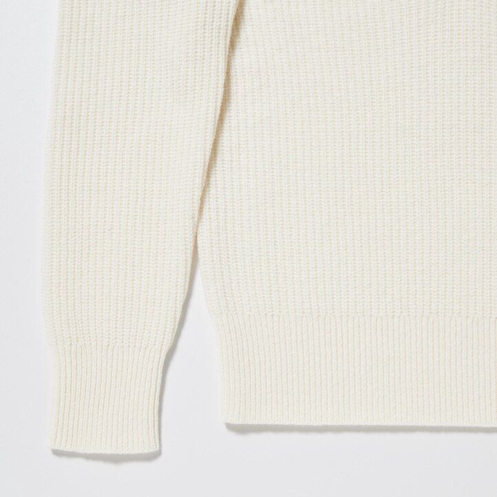 white womens uniqlo lambswool knitted jumpers