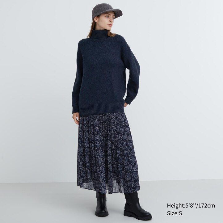 womens uniqlo soft knit high neck jumpers light grey