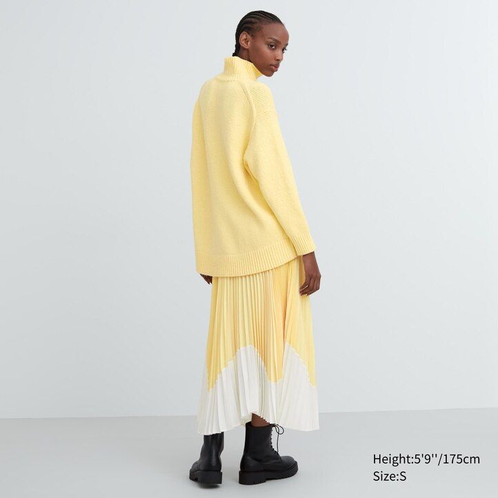 womens uniqlo soft knit high neck jumpers light grey