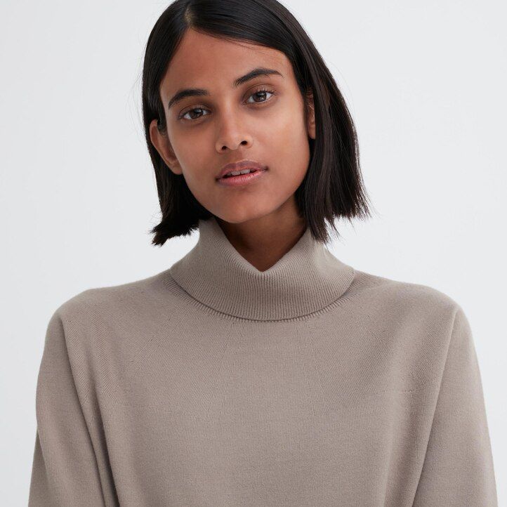 uniqlo 3d knit seamless souffle yarn womens jumpers beige