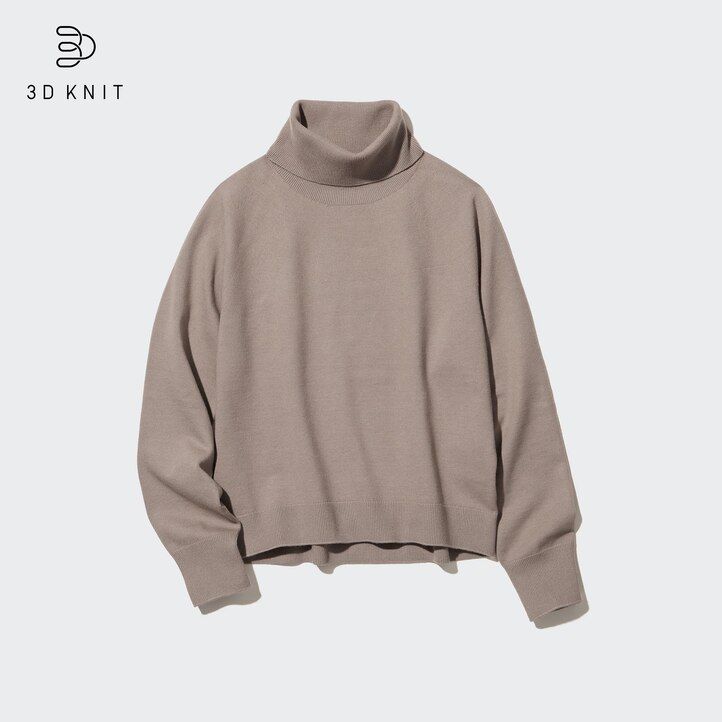 uniqlo 3d knit seamless souffle yarn womens jumpers beige