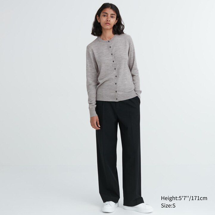 womens uniqlo 100pct extra fine merino crew neck jumpers red