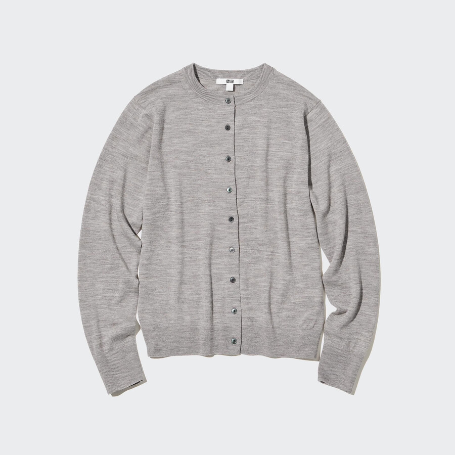 uniqlo 100pct extra fine merino crew neck womens jumpers grey