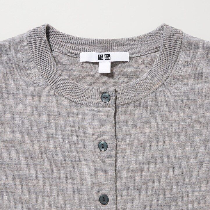 uniqlo 100pct extra fine merino crew neck womens jumpers grey