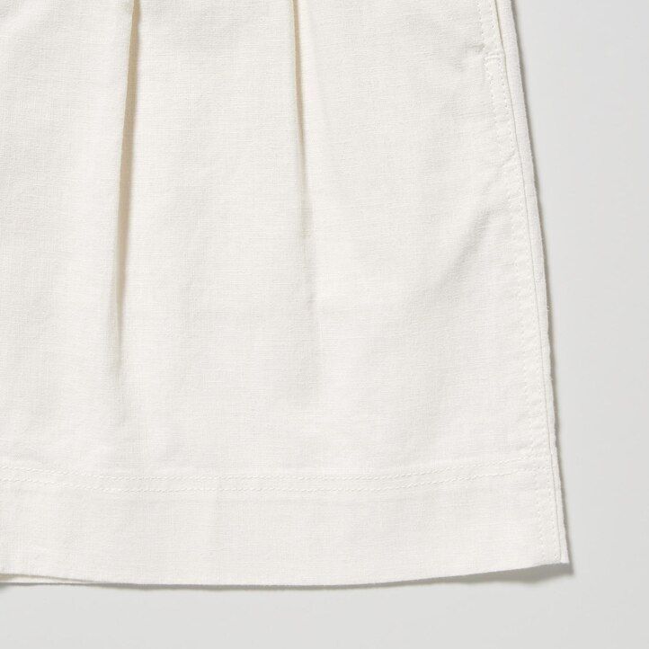 beige womens uniqlo linen cottons shorts