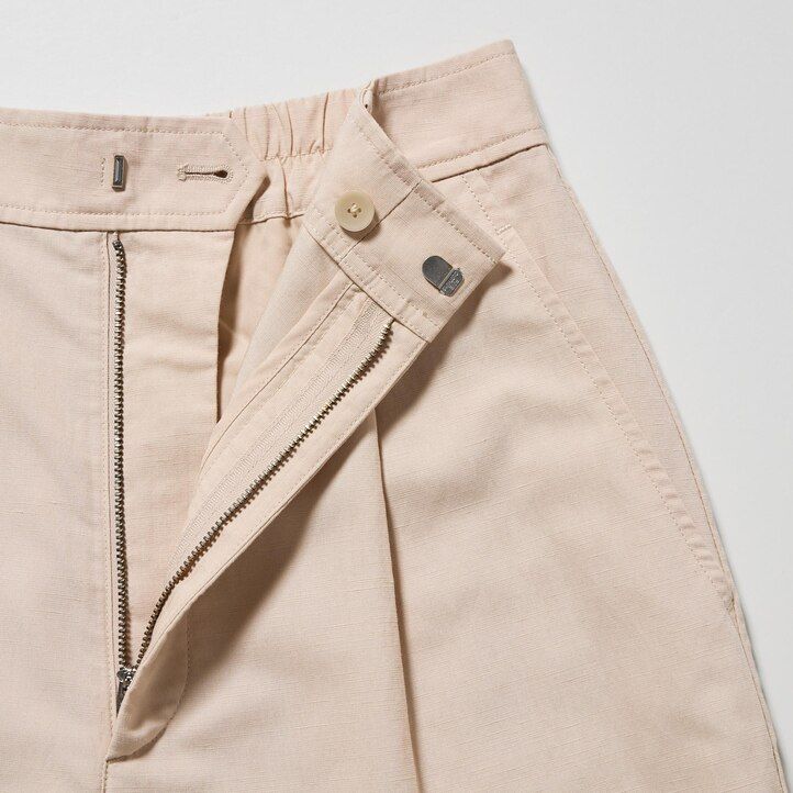 uniqlo linen blend high waisteds womens shorts white