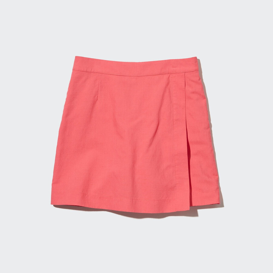 pink womens uniqlo linen blend skort skirts