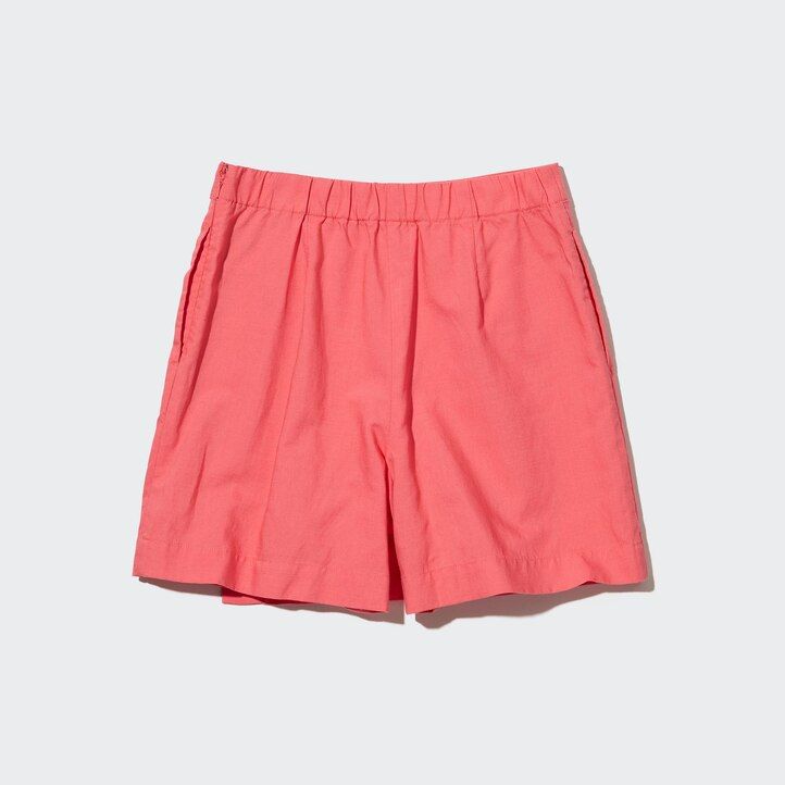 pink womens uniqlo linen blend skort skirts